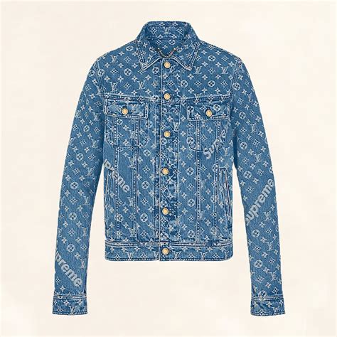 supreme lv jean jacket|louis vuitton supreme denim.